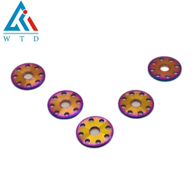 Rainbow titanium 8 holes washers M6 Rainbow titanium 8 holes washers M6